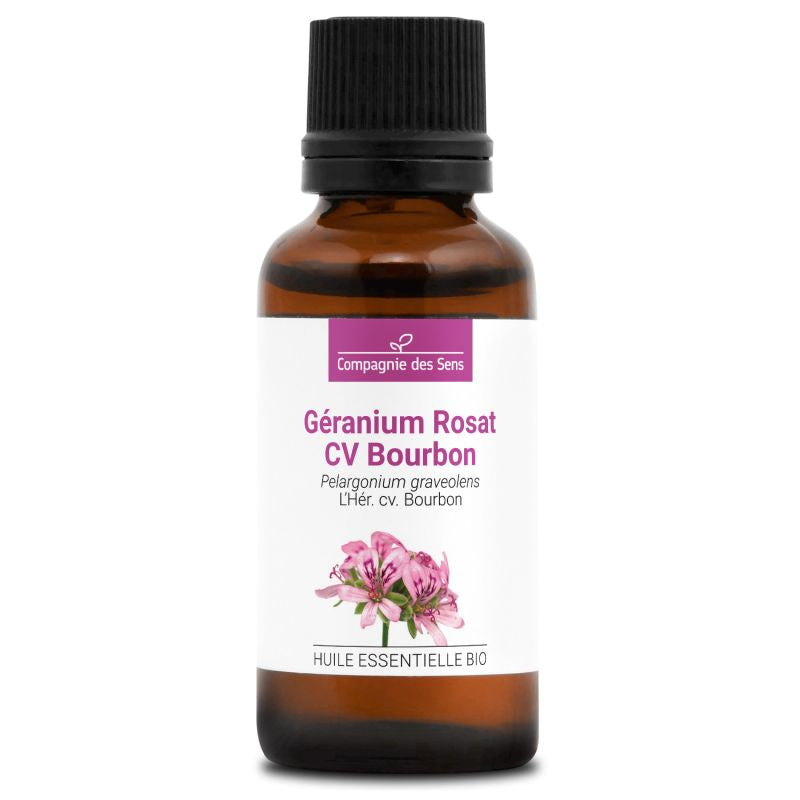 Géranium Rosat cv Bourbon – Huile Essentielle Bio 30mL – 100% Pure