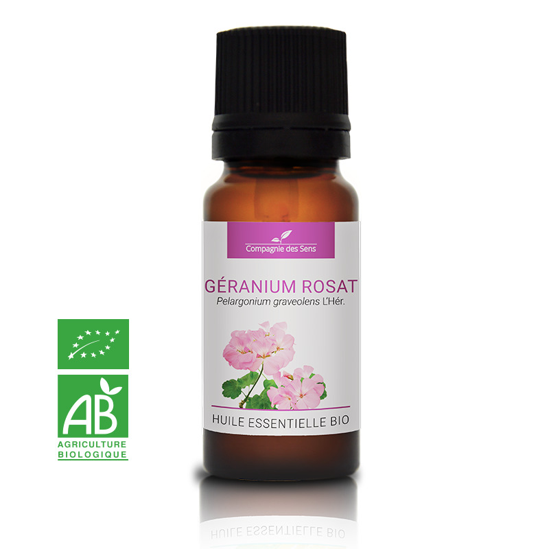 Géranium Rosat cv Bourbon – Huile Essentielle Bio 10mL – 100% Pure