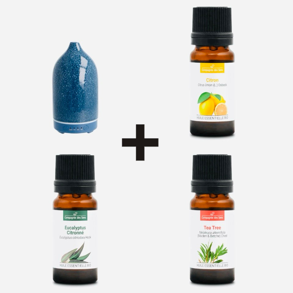 Pack Promo AIR PUR – Diffuseur + 3 huiles BIO