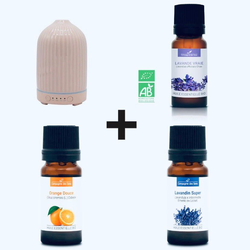 Pack Promo SOMMEIL DOUX – Diffuseur + 3 huiles BIO